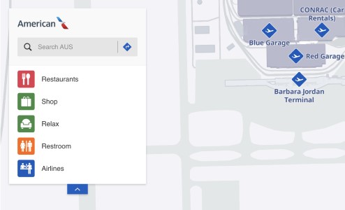 Interactive airport map for AUS